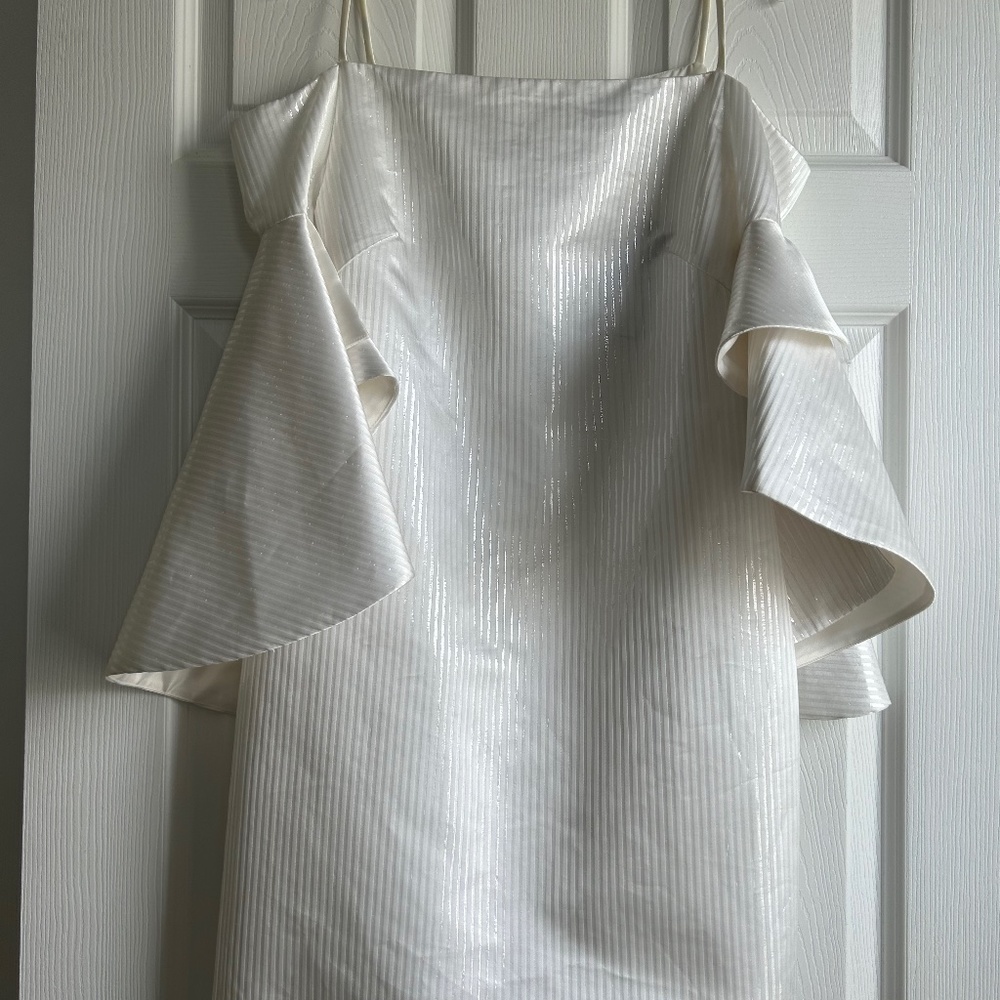 Nha Khanh Cold Shoulder Mini Dress w/Bell Sleeves